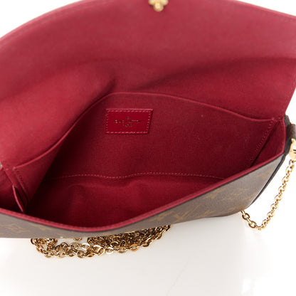 Louis Vuitton Monogram Pochette Felicie Chain Wallet Fuchsia 6 of 15