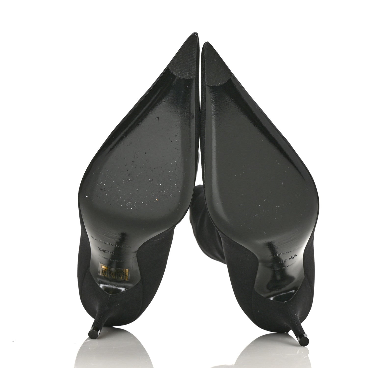 Balenciaga Jersey Crepe Extreme Pointed Toe Knife Booties 38 Black 5 of 6