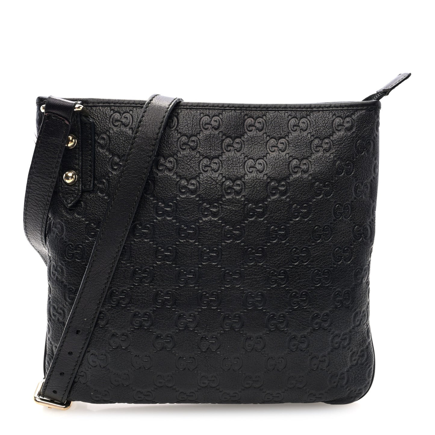 Guccissima Flat Messenger Bag Black