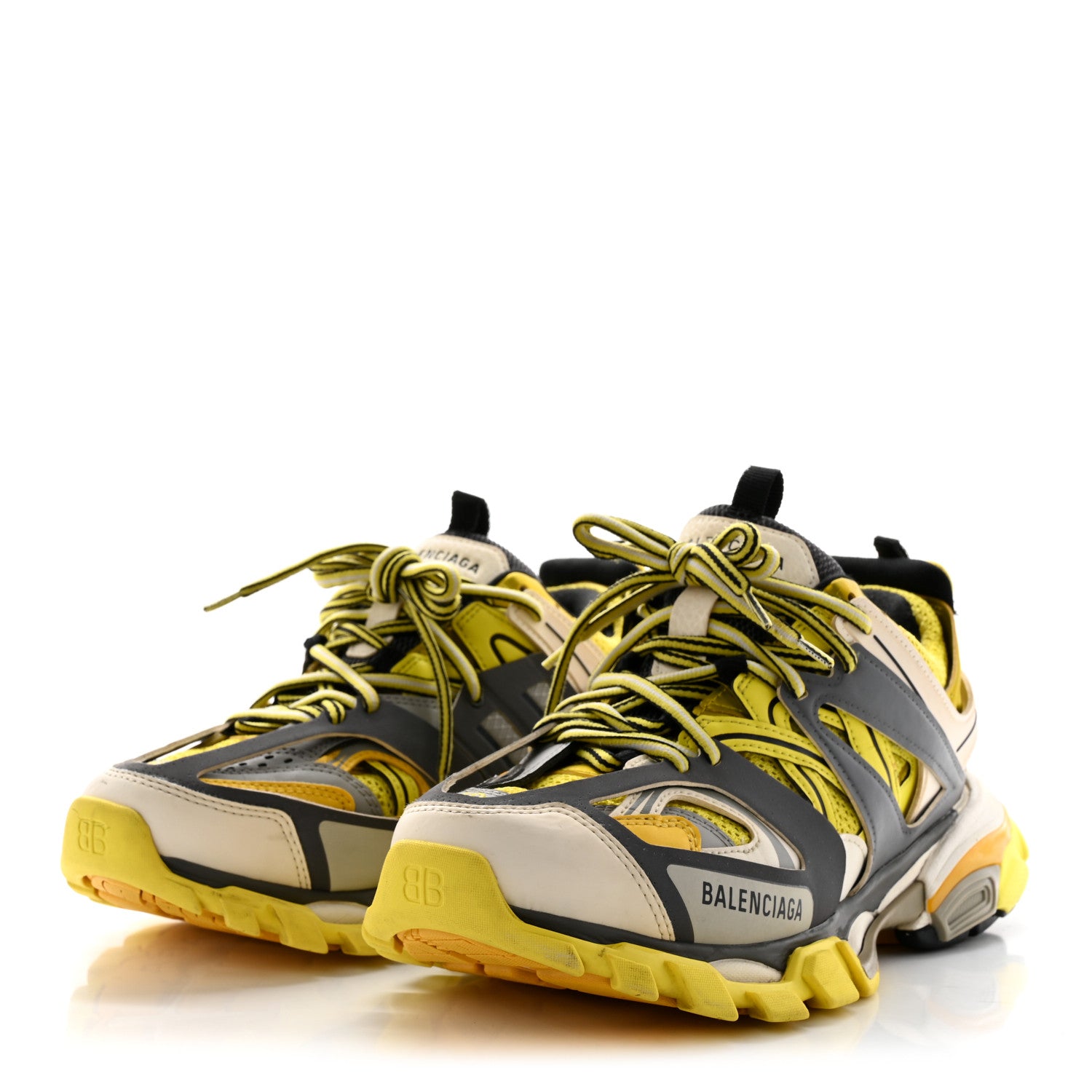 Balenciaga Mesh Nylon Mens Track Sneakers 40 Yellow Black White 3 of 19