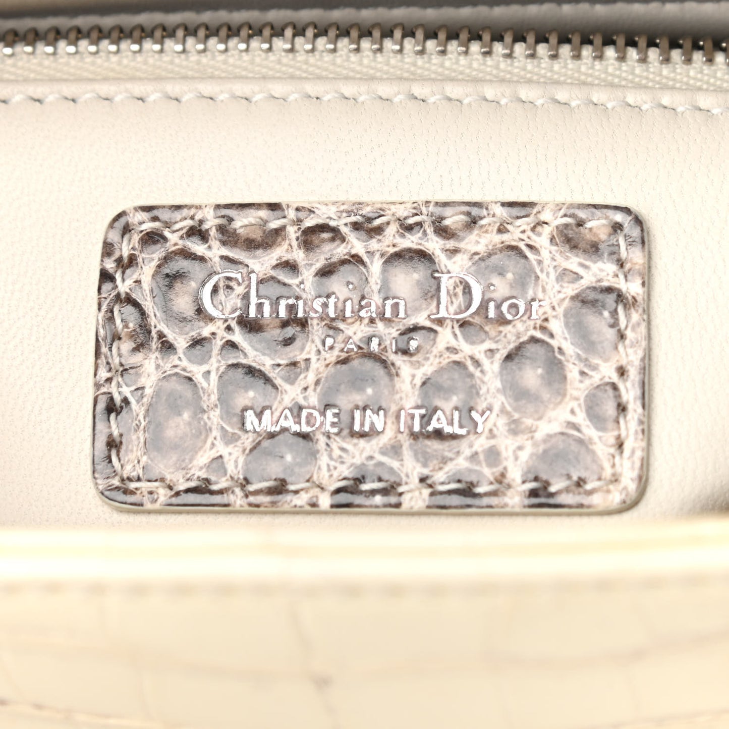 Niloticus Crocodile Himalaya Small Lady Dior White