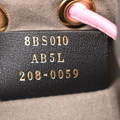 Fendi Raffia Vitello Seta F is Fendi Pequin Gingham Woven Mini Mon Tresor Bucket Bag Military Rosa Lollypop 7 of 11