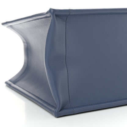 Christian Dior Calfskin Macro Cannage Small Book Tote Denim Blue 9 of 14