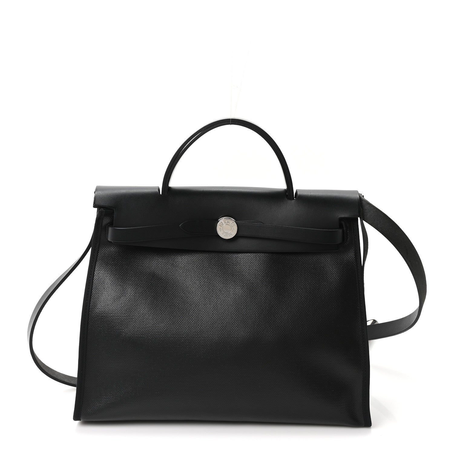 Hermes Toile H Berline Vache Hunter Herbag Zip PM 31 Black Ecru 1 of 10