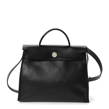 Hermes Toile H Berline Vache Hunter Herbag Zip PM 31 Black Ecru 1 of 10