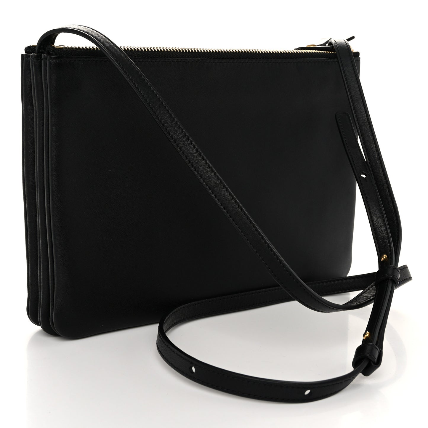 Lambskin Large Trio Crossbody Bag Black