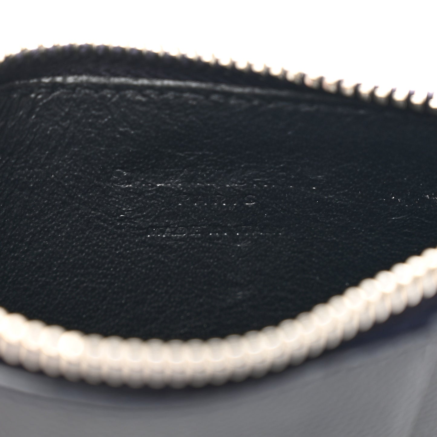 Grained Calfskin 5 Fragments Zip Pouch Card Holder Deep Marine