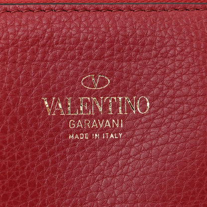 Valentino Garavani Grained Calfskin Small Rockstud Flip Lock Tote Light Ivory Rubino 7 of 11