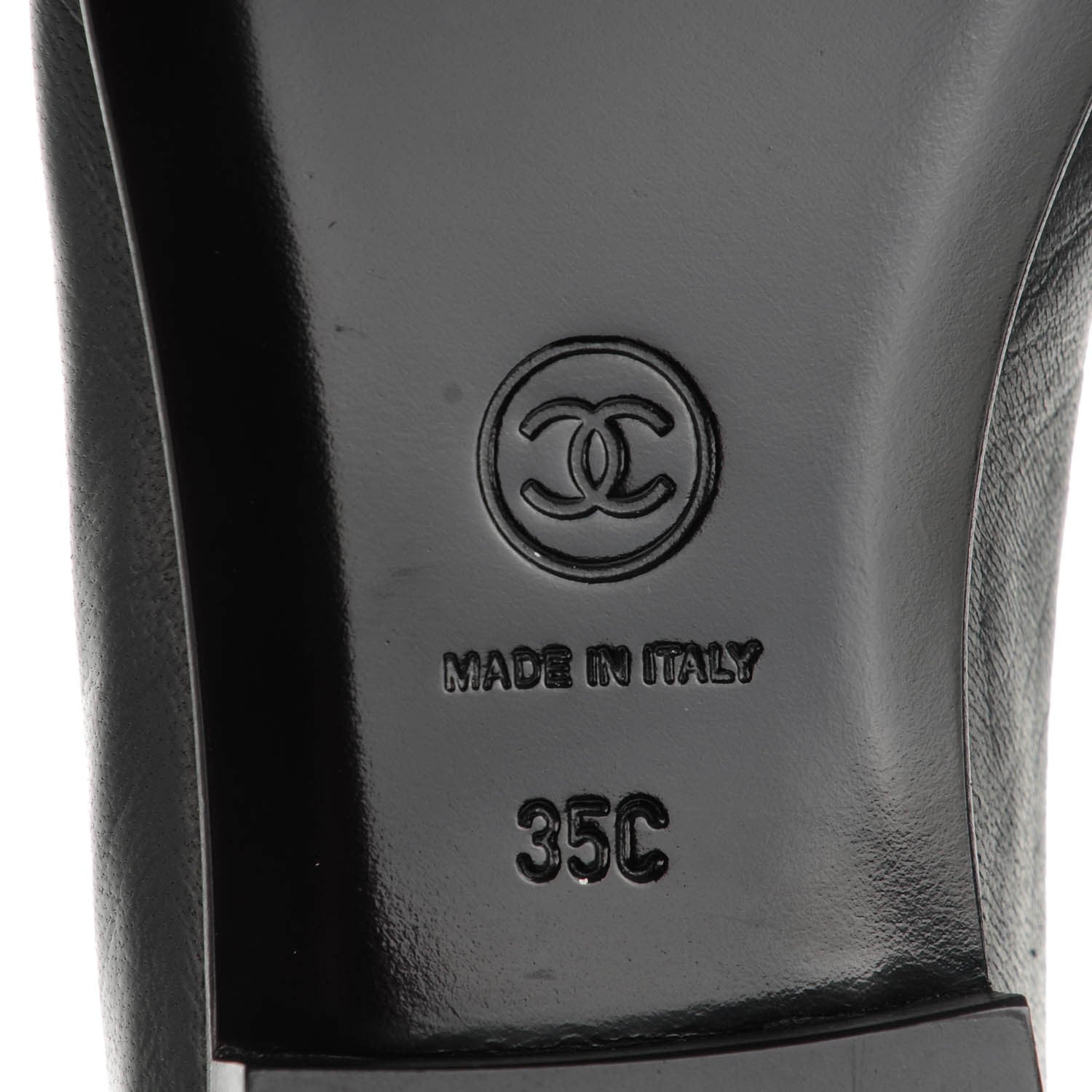 Chanel Lambskin Felt CC Cap Toe Ballerina Flats 35 Black 7 of 8