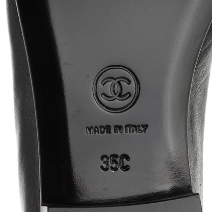 Chanel Lambskin Felt CC Cap Toe Ballerina Flats 35 Black 7 of 8