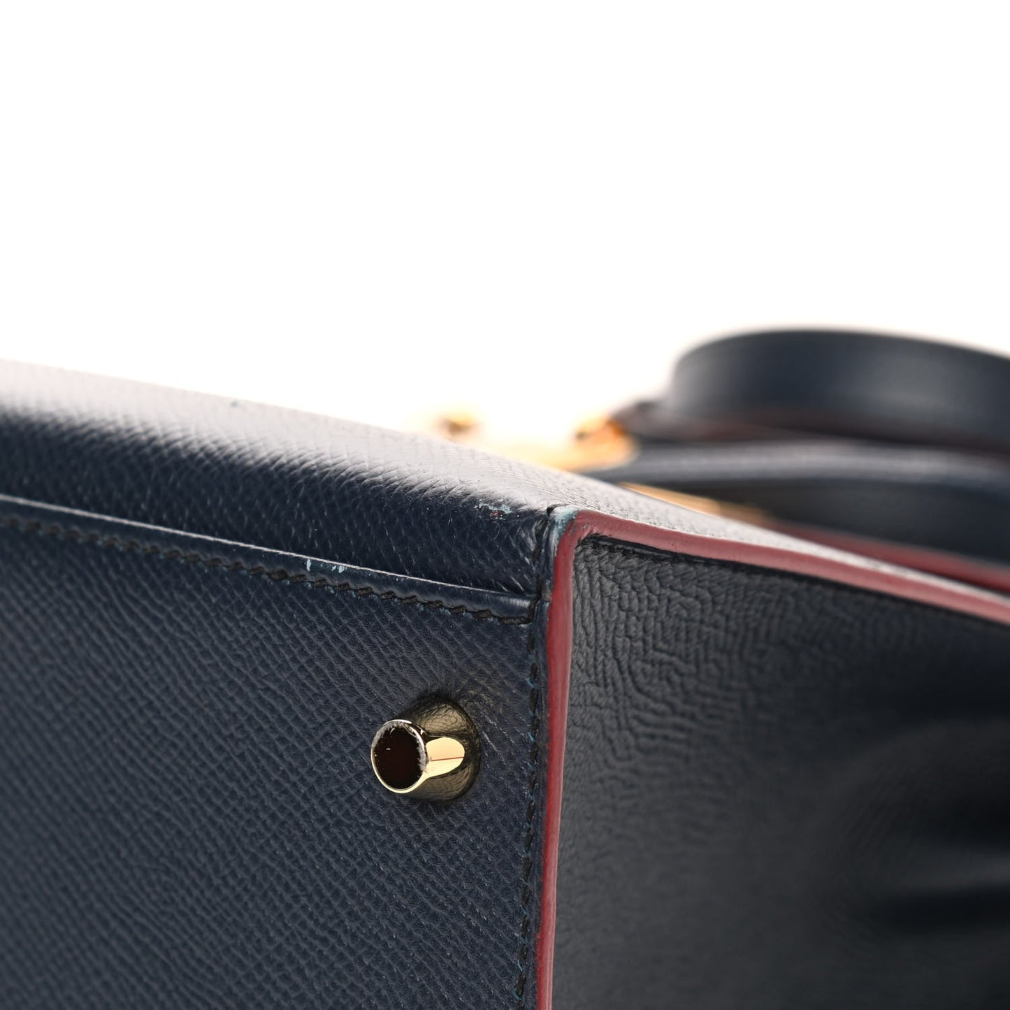 Epsom Contour Kelly Sellier 32 Bleu Indigo Rouge H