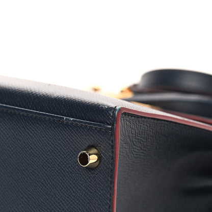 Hermes Epsom Contour Kelly Sellier 32 Bleu Indigo Rouge H 7 of 15