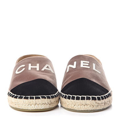 Chanel Velvet Logo Espadrilles 36 Beige Black 2 of 9