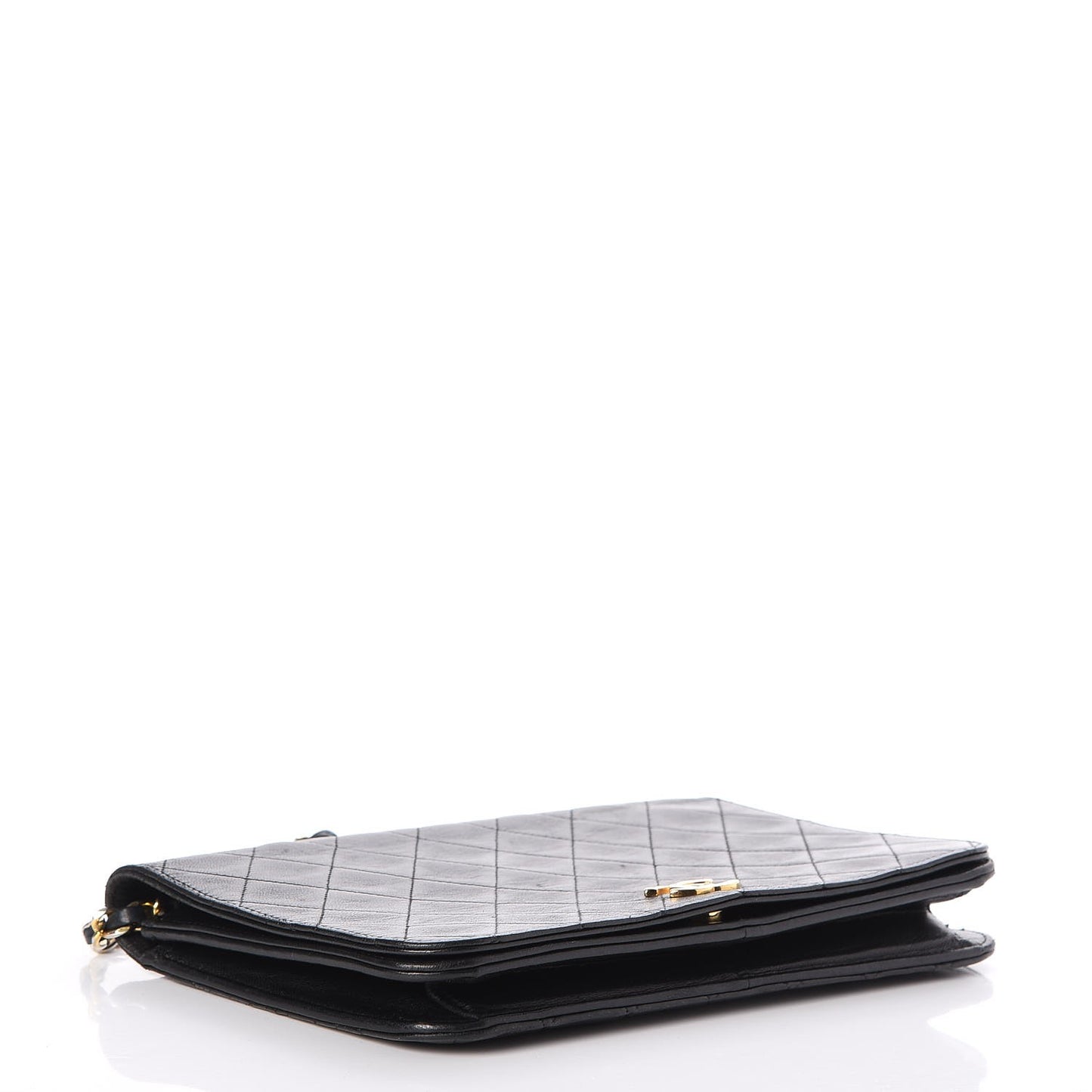Lambskin Quilted Small Single Flap Black