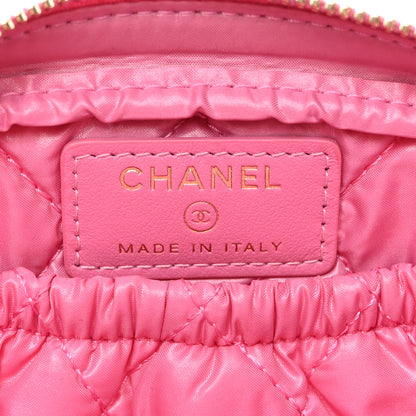Chanel Caviar Quilted Small Curvy Pouch Cosmetic Case Pink 6 of 7