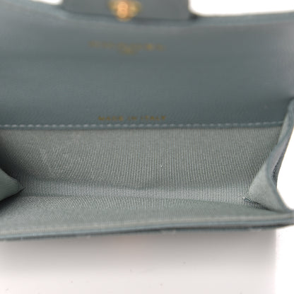 Chanel Caviar Quilted Flap Card Holder Wallet Blue 4 of 8