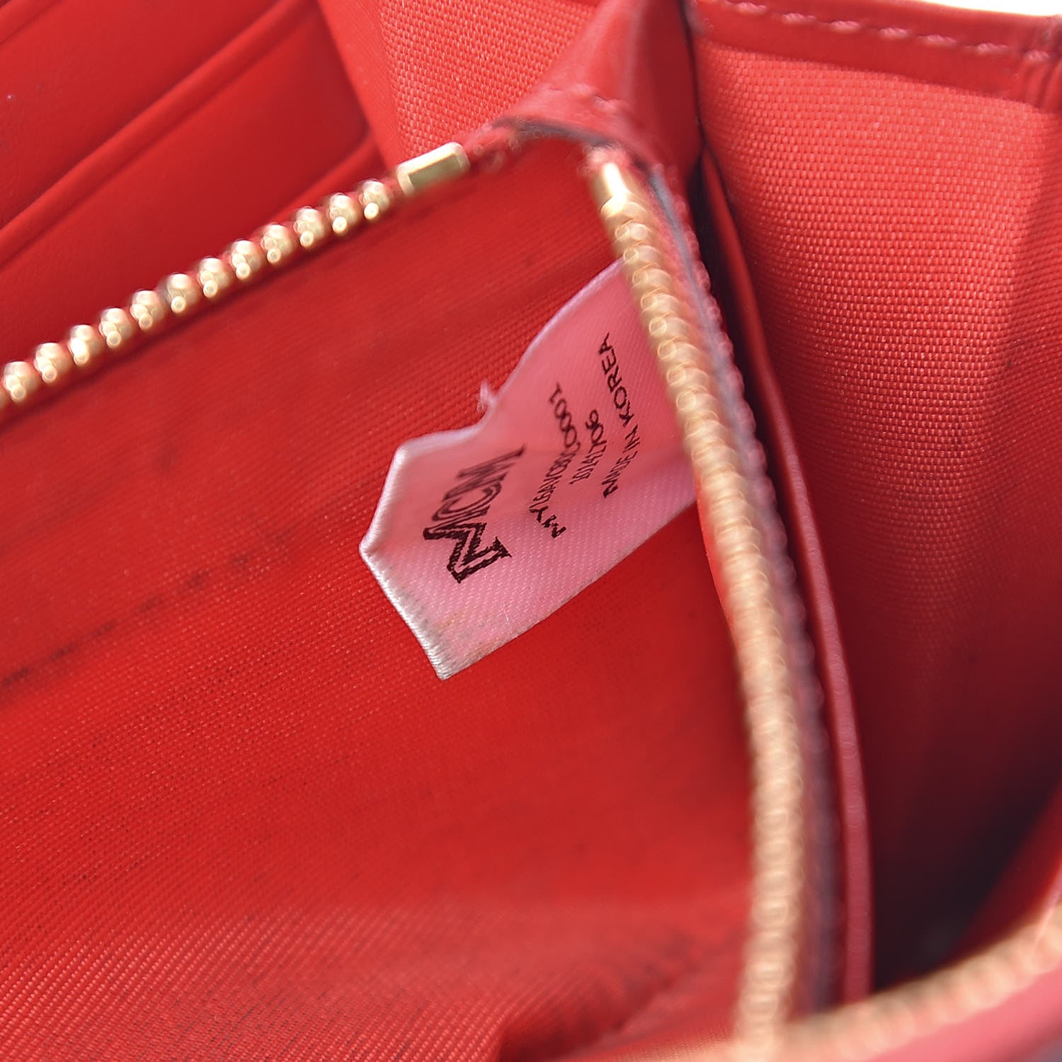 MCM Visetos Large Zip Around Wallet Cognac Red 7 of 17
