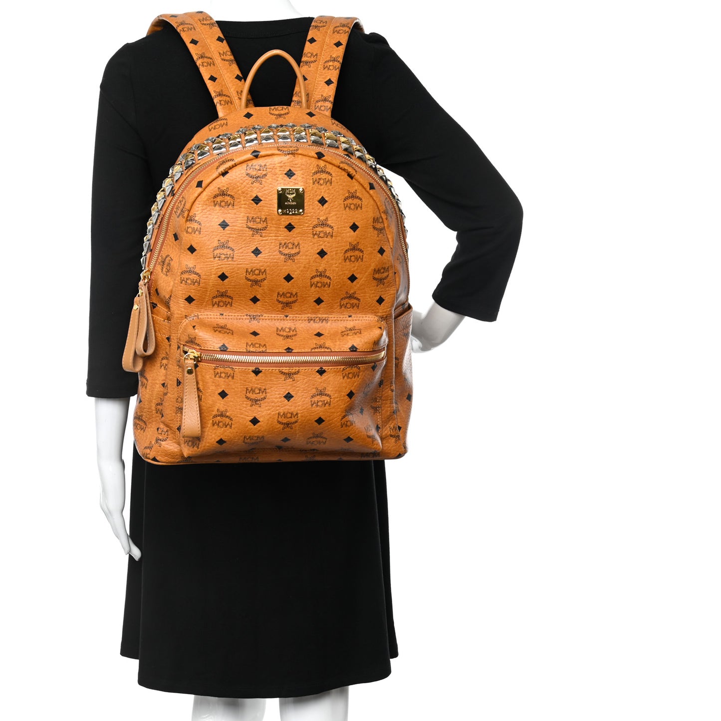 Visetos Crown Stud Medium Stark Backpack Cognac