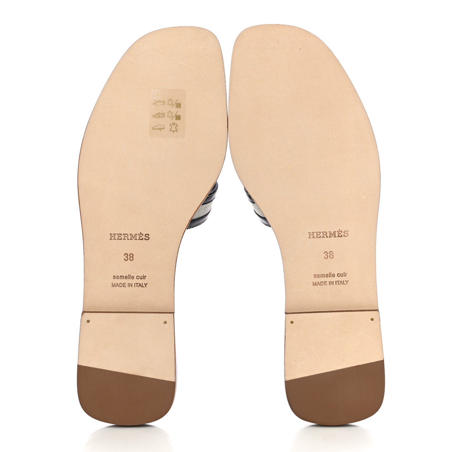 Calfskin Canvas Oran Sandals 38 Black