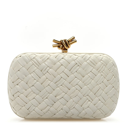Bottega Veneta Foulard Intrecciato Minaudiere Knot Clutch Bone 1 of 8