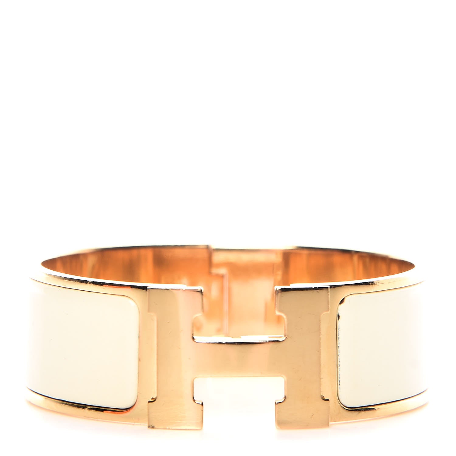 Hermes Enamel Wide Clic Clac H Bracelet PM Craie 1 of 6