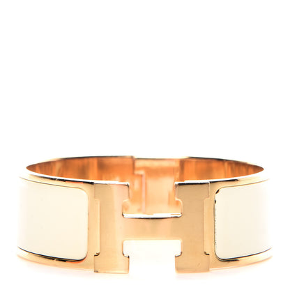 Hermes Enamel Wide Clic Clac H Bracelet PM Craie 1 of 6