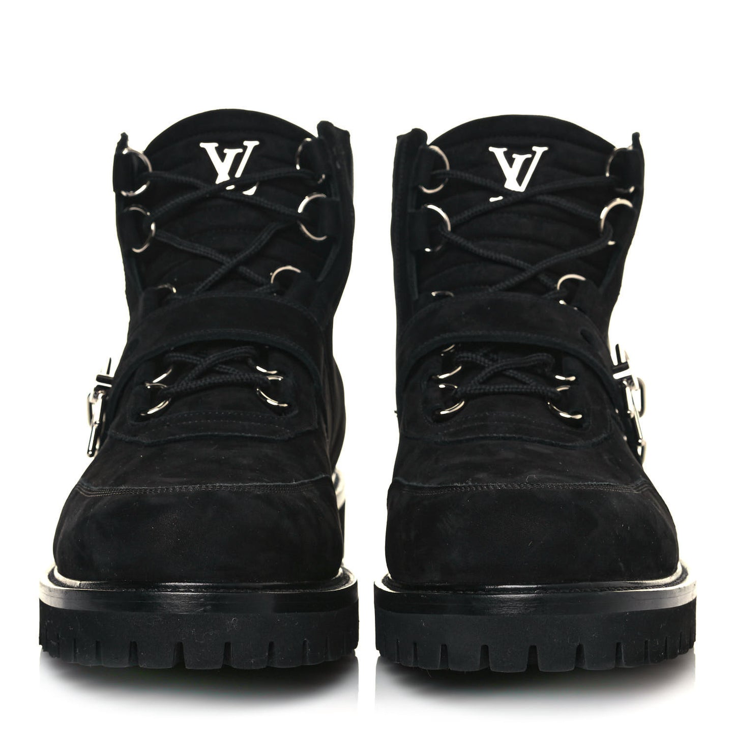 Suede Calfskin Monogram Eclipse Mens Creeper Ankle Boots 11 Black