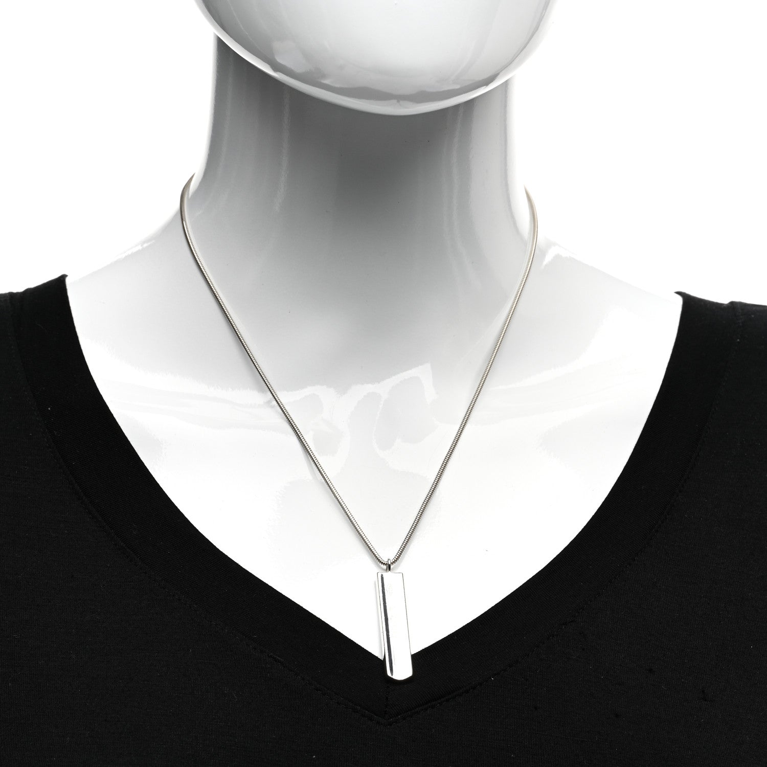 Tiffany Sterling Silver 1837 Bar Pendant Necklace 2 of 4