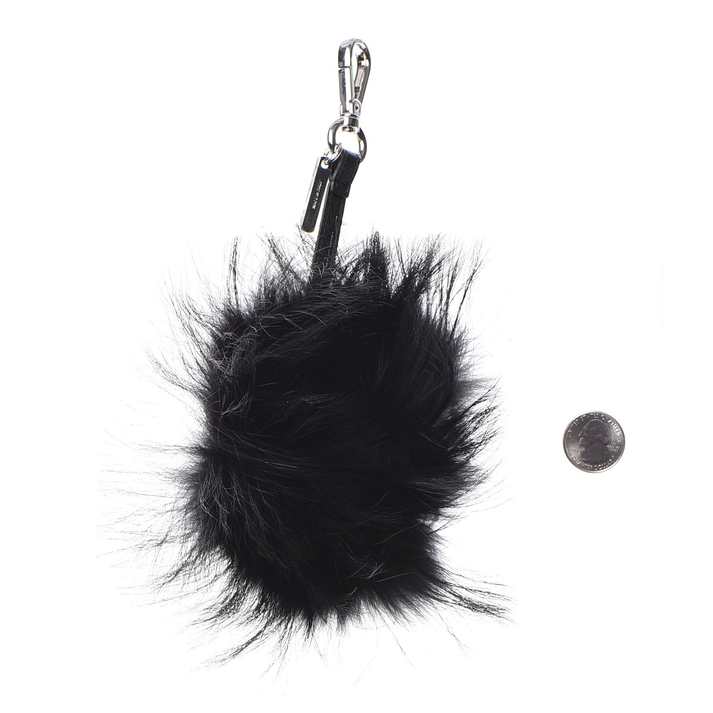 Vitello Elite Fox Fur Fusto Monster Bag Bug Charm Black Yellow