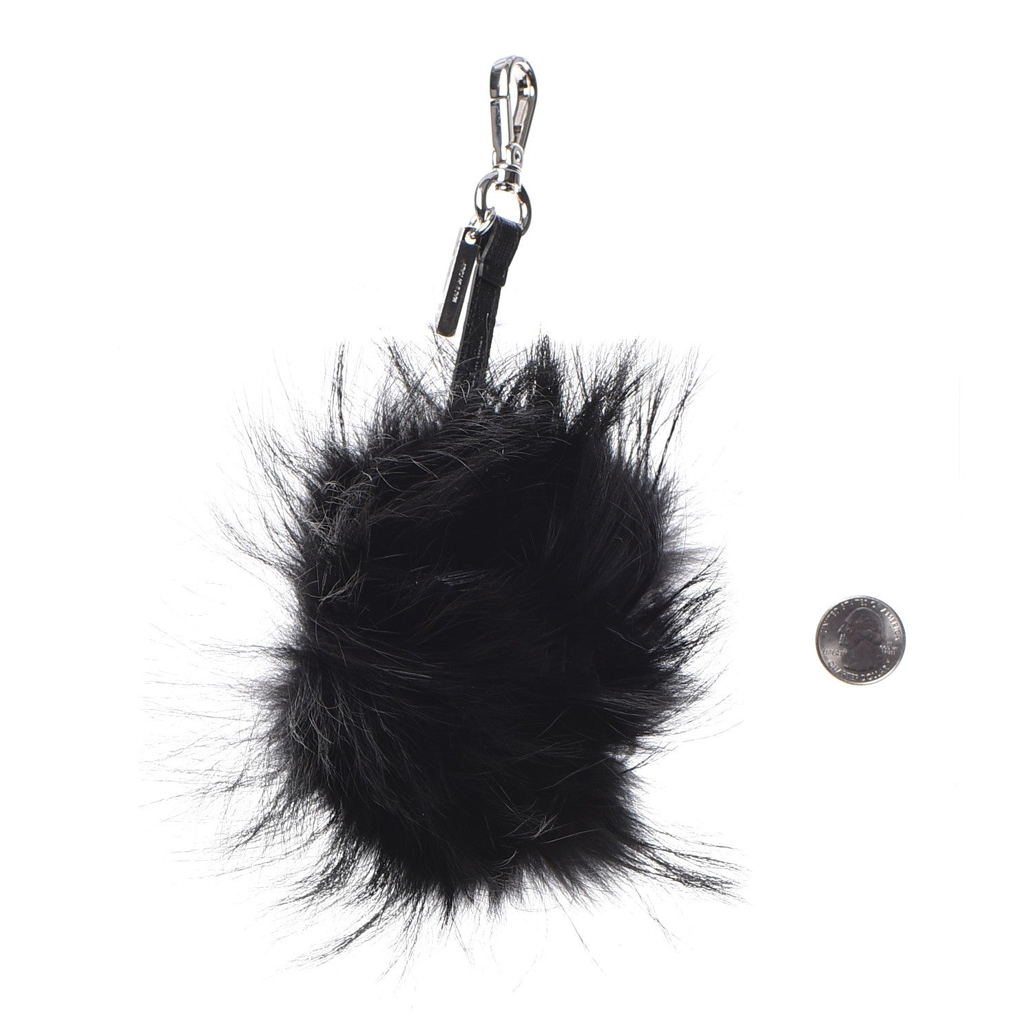 Fendi Vitello Elite Fox Fur Fusto Monster Bag Bug Charm Black Yellow 2 of 6