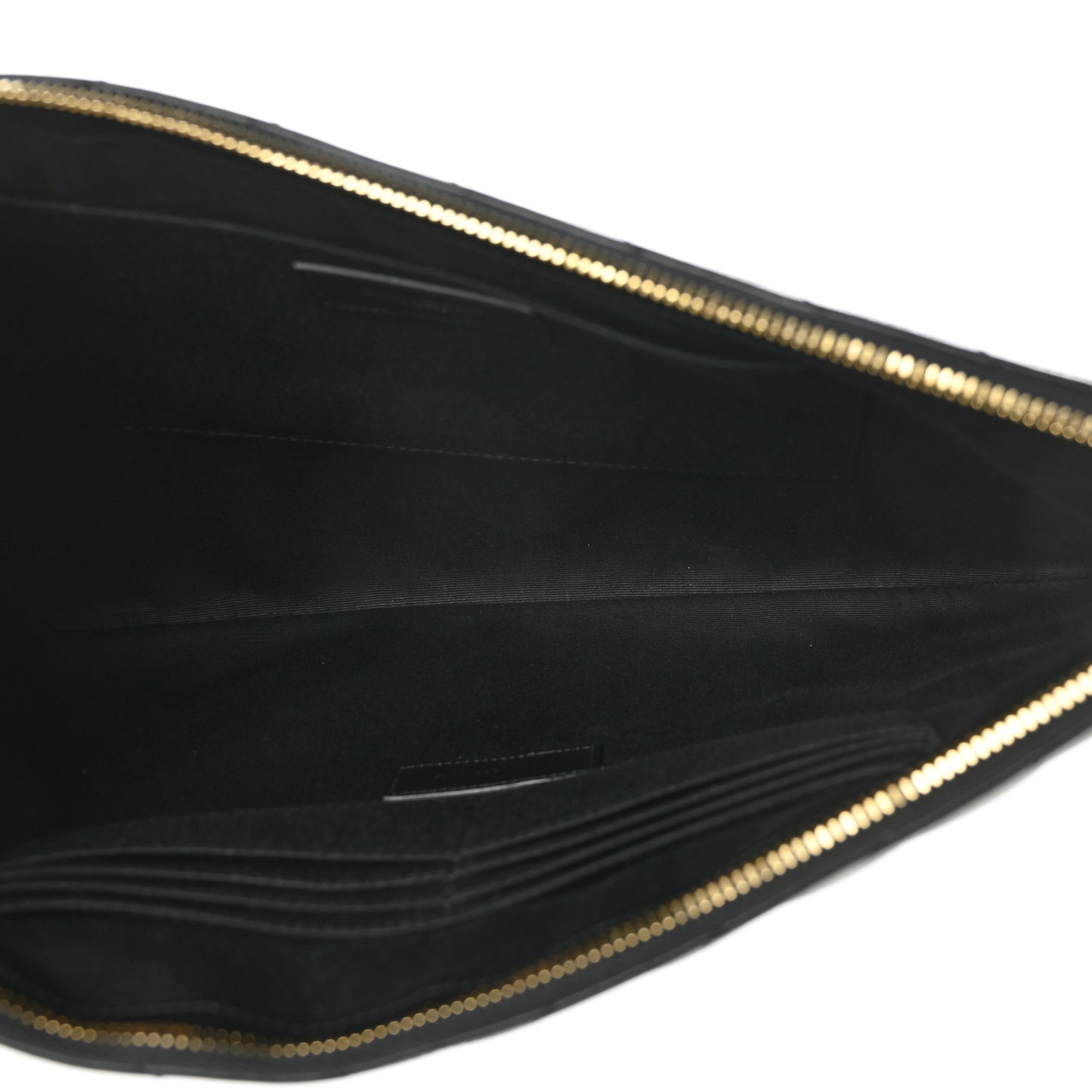 Calfskin Matelasse Chevron Monogram Document Holder Black