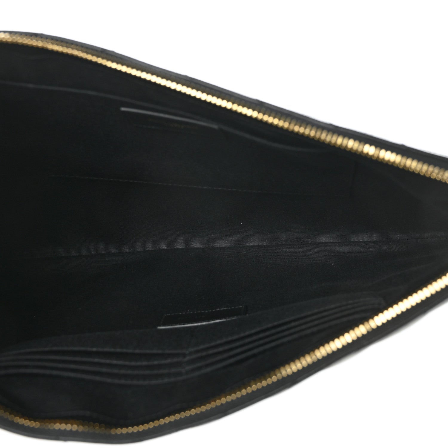 Saint Laurent Calfskin Matelasse Chevron Monogram Document Holder Black 5 of 7