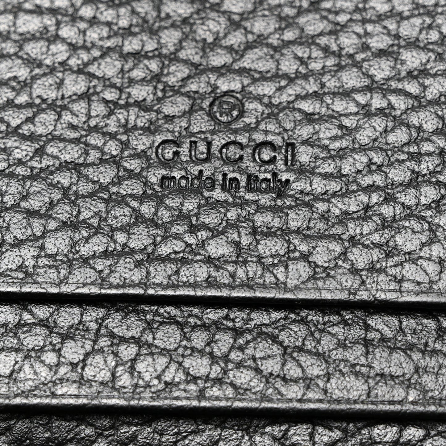 Pebbled Calfskin GG Marmont Card Case Black