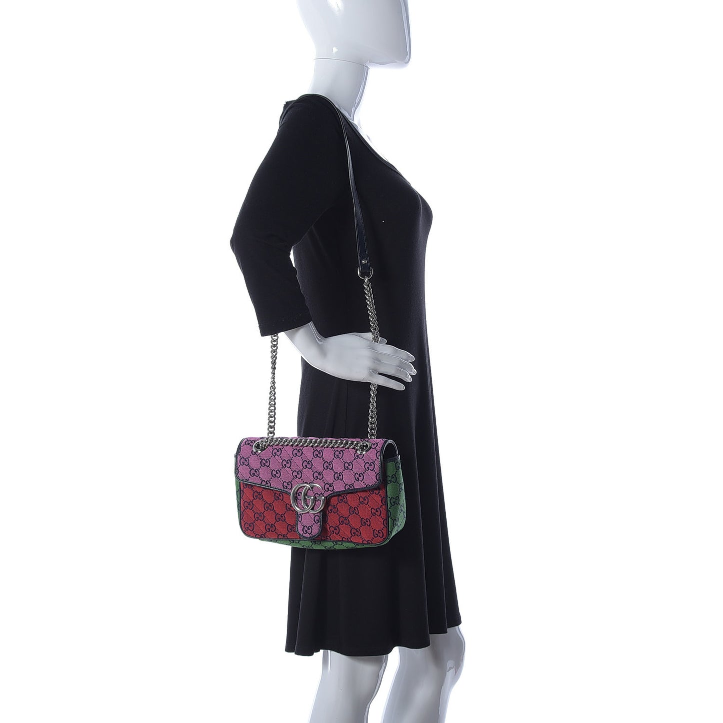 Monogram Multicolor Matelasse Diagonal Small GG Marmont Shoulder Bag Pink Blue Red Yellow Green