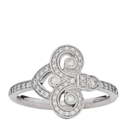 Tiffany Platinum Diamond Fleur De Lis Ring 52 6 1 of 5