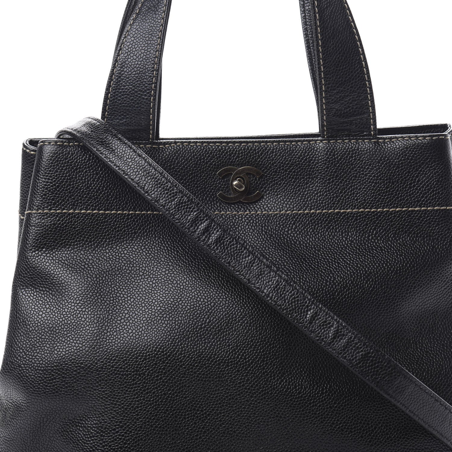 Chanel Caviar CC Tote Black 9 of 13
