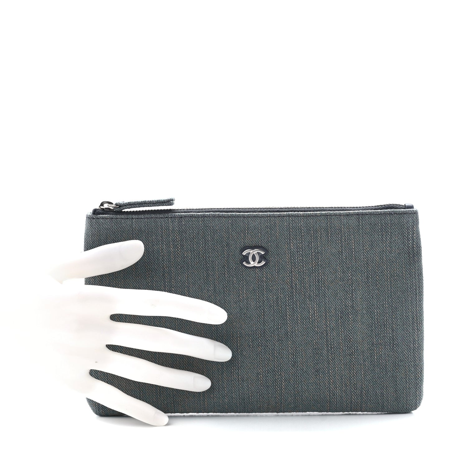 Denim Chanel 22 Removable Pouch Blue