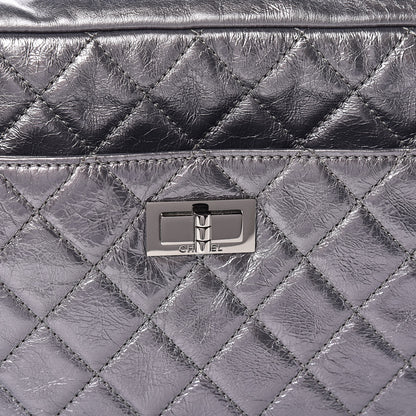 Chanel Metallic Aged Calfskin Quilted Medium Reissue Camera Case Dark Silver 11 of 11