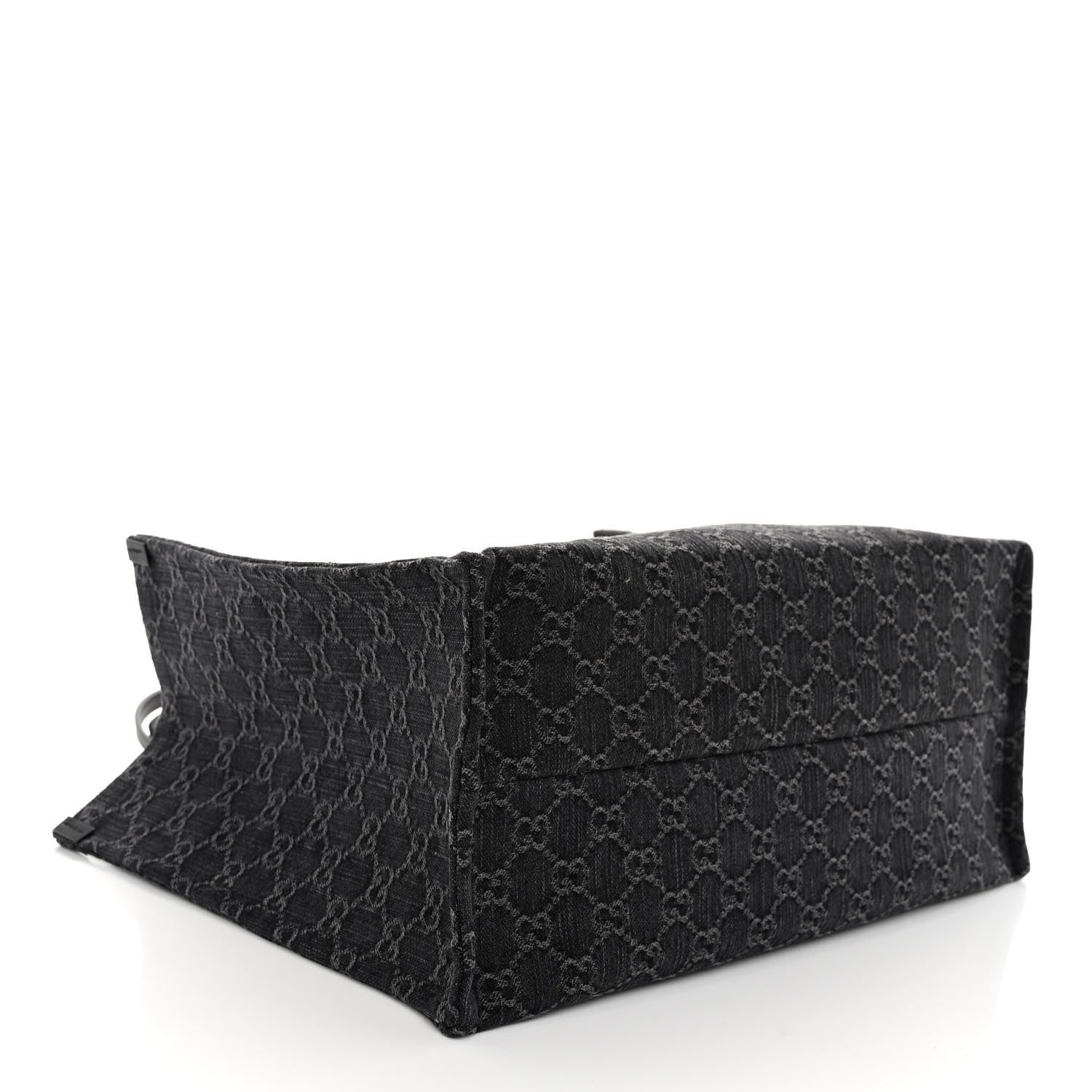 Gucci Denim Ophidia GG Monogram Large Tote Black Grey 5 of 12