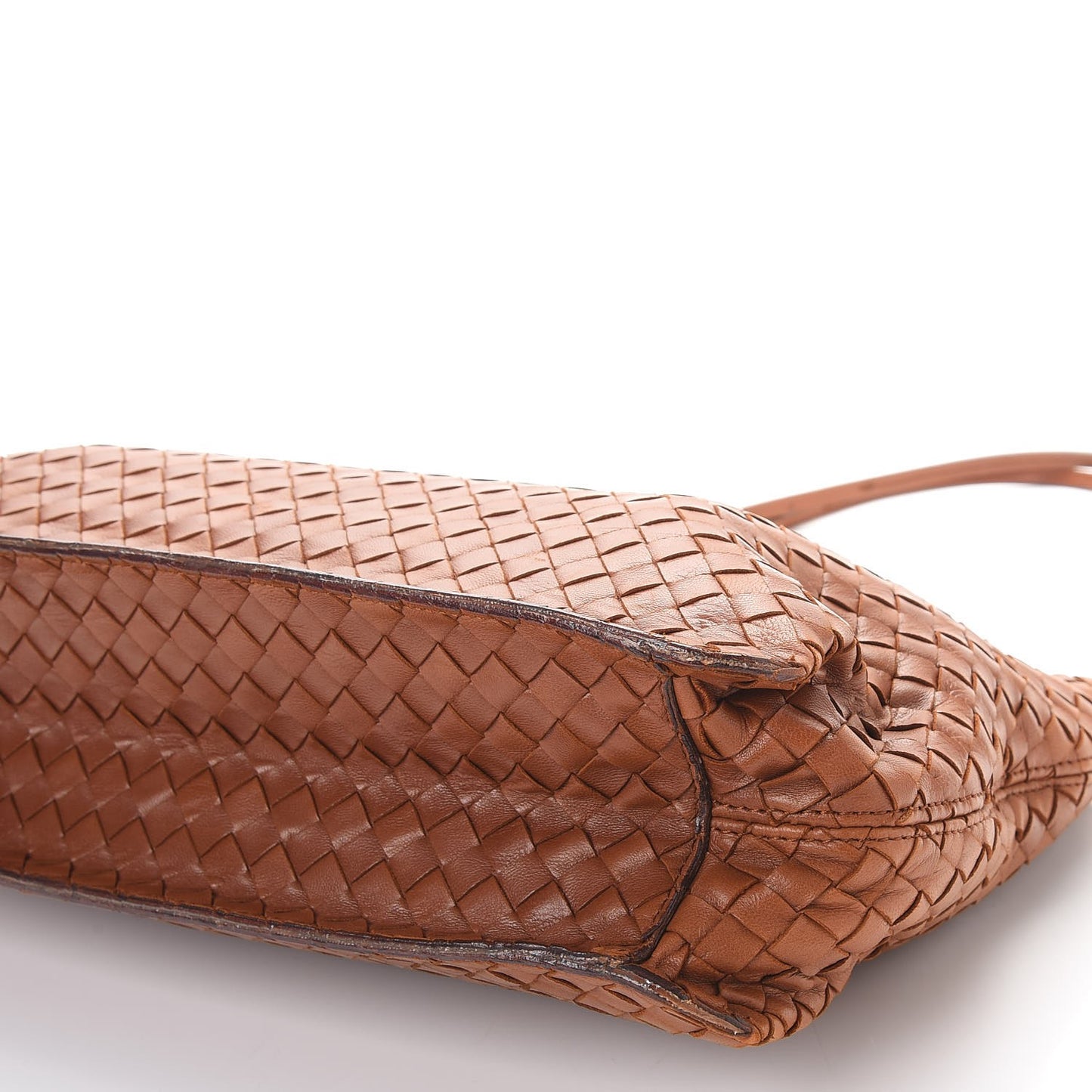 Nappa Intrecciato Shoulder Bag Tan