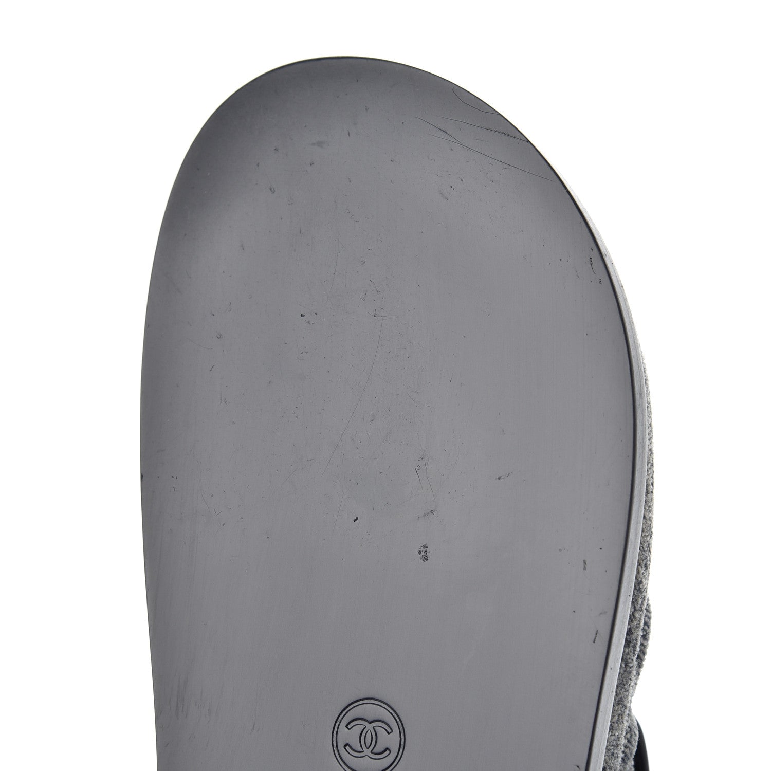 Chanel Velvet Velcro Dad Sandals 37 Grey 9 of 13