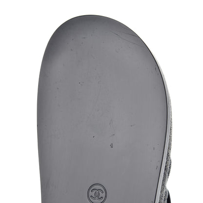 Chanel Velvet Velcro Dad Sandals 37 Grey 9 of 13