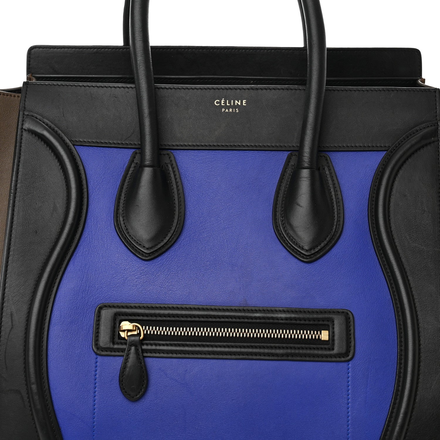 Celine Smooth Calfskin Mini Tri-Color Luggage Indigo 8 of 13