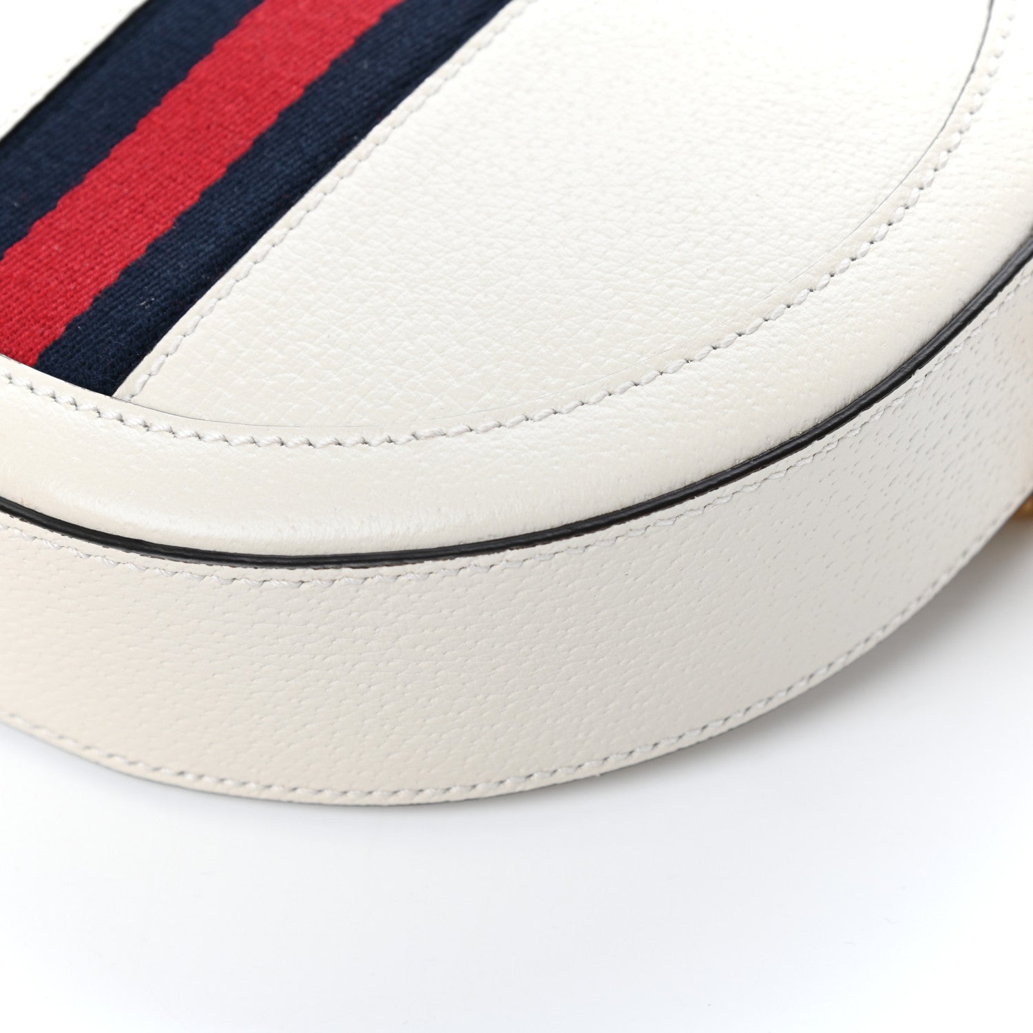 Gucci Textured Calfskin Web Mini Ophidia Round Shoulder Bag Mystic White 9 of 9