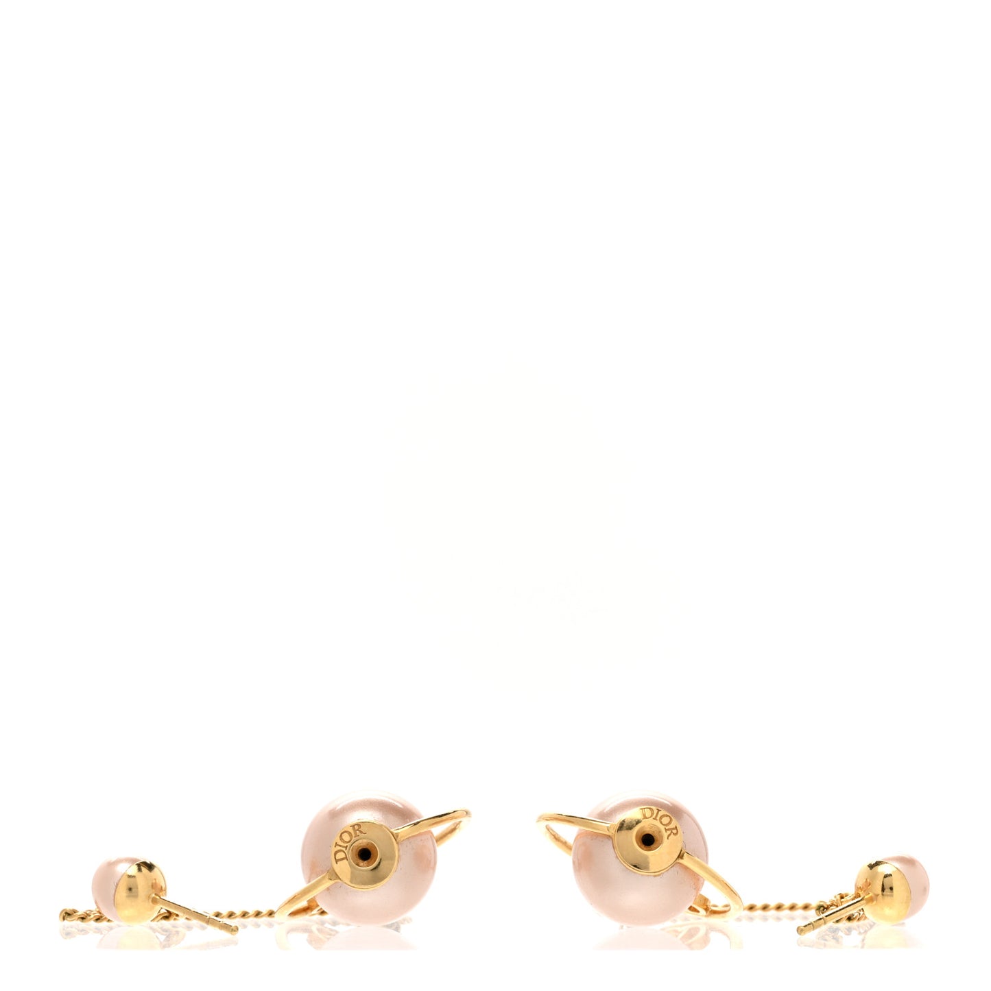 Pearl Tribales Dangle Chain Earrings Pink Gold