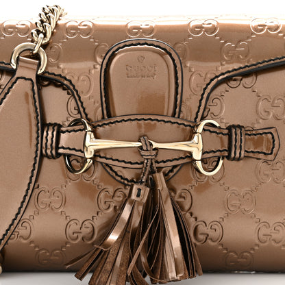 Gucci Shine Guccissima Mini Emily Chain Shoulder Bag Acero 8 of 10