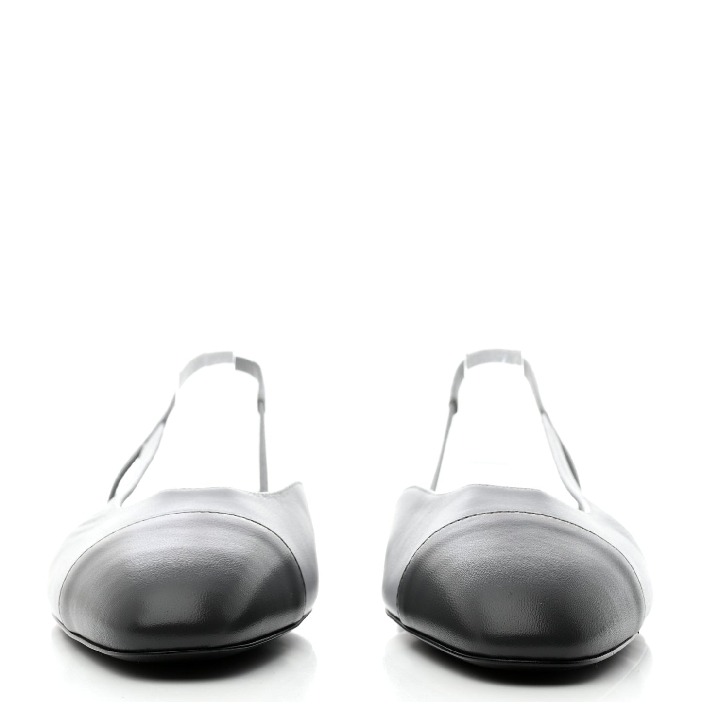 Lambskin Cap Toe CC Slingback Sandals 39.5 Grey