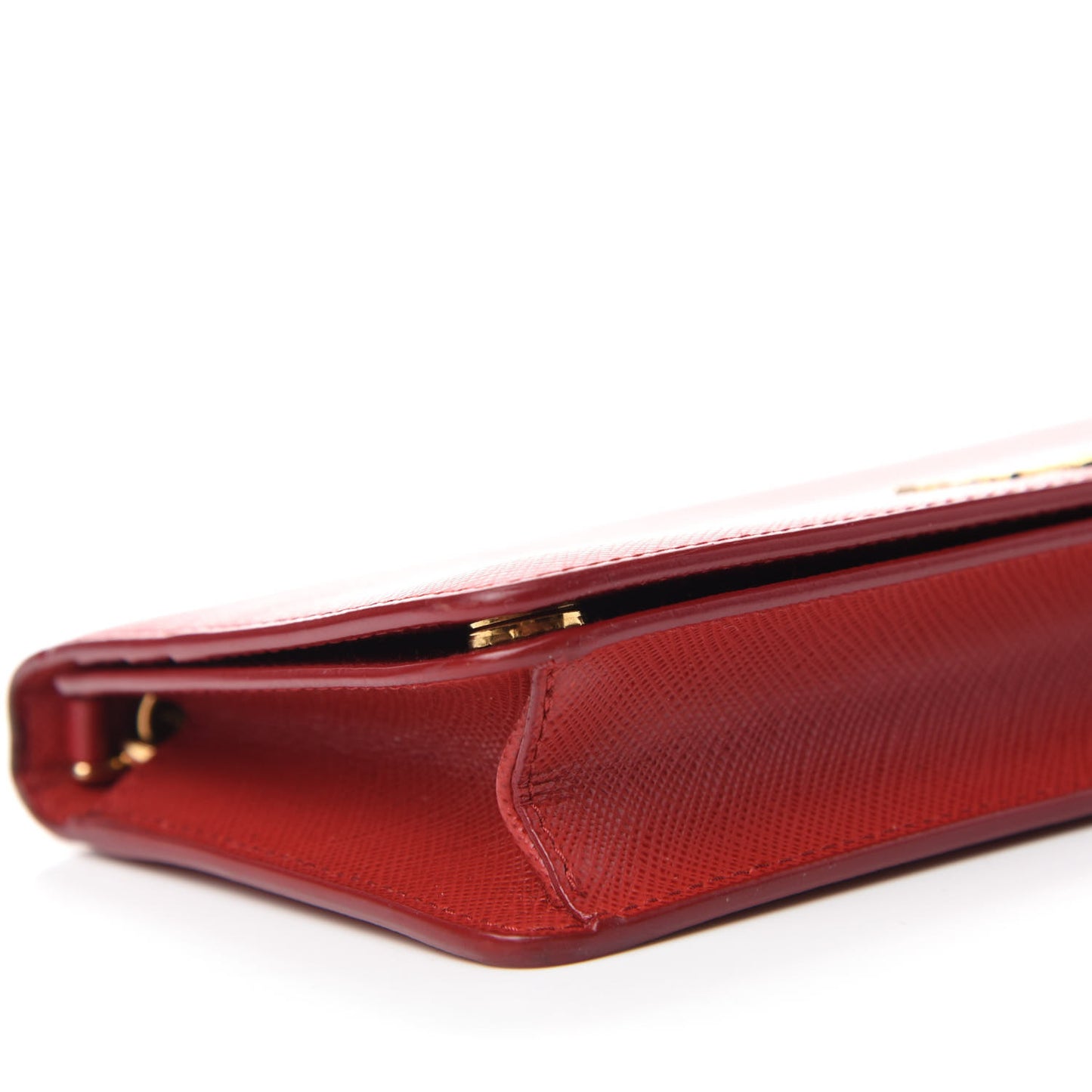 Saffiano Metal Mini Flap Crossbody Wristlet Bag Fuoco