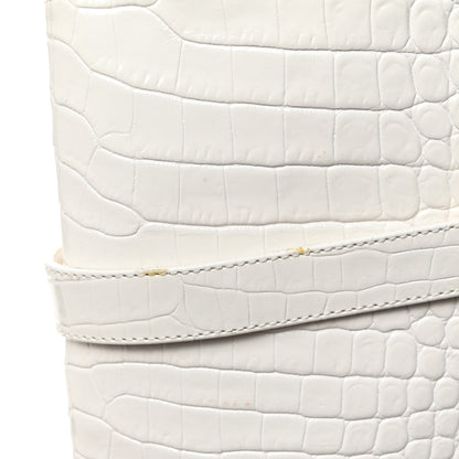 Fendi Calfskin Crocodile Embossed Knee High Block Heel Boots 35.5 White 8 of 8