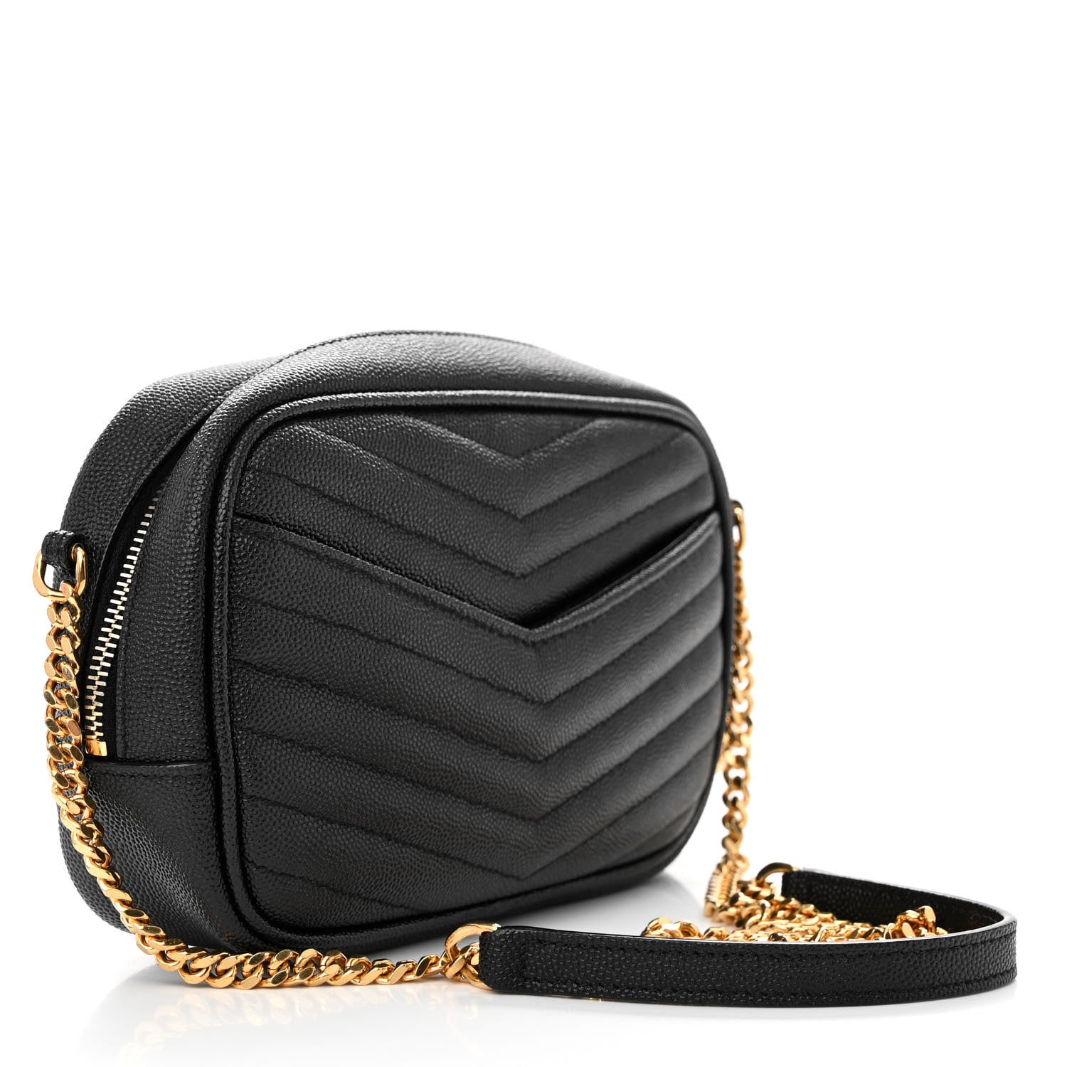 Saint Laurent SAINT LAURENT Grain De Poudre Matelasse Monogram Mini Lou Camera Bag Black 3 of 10